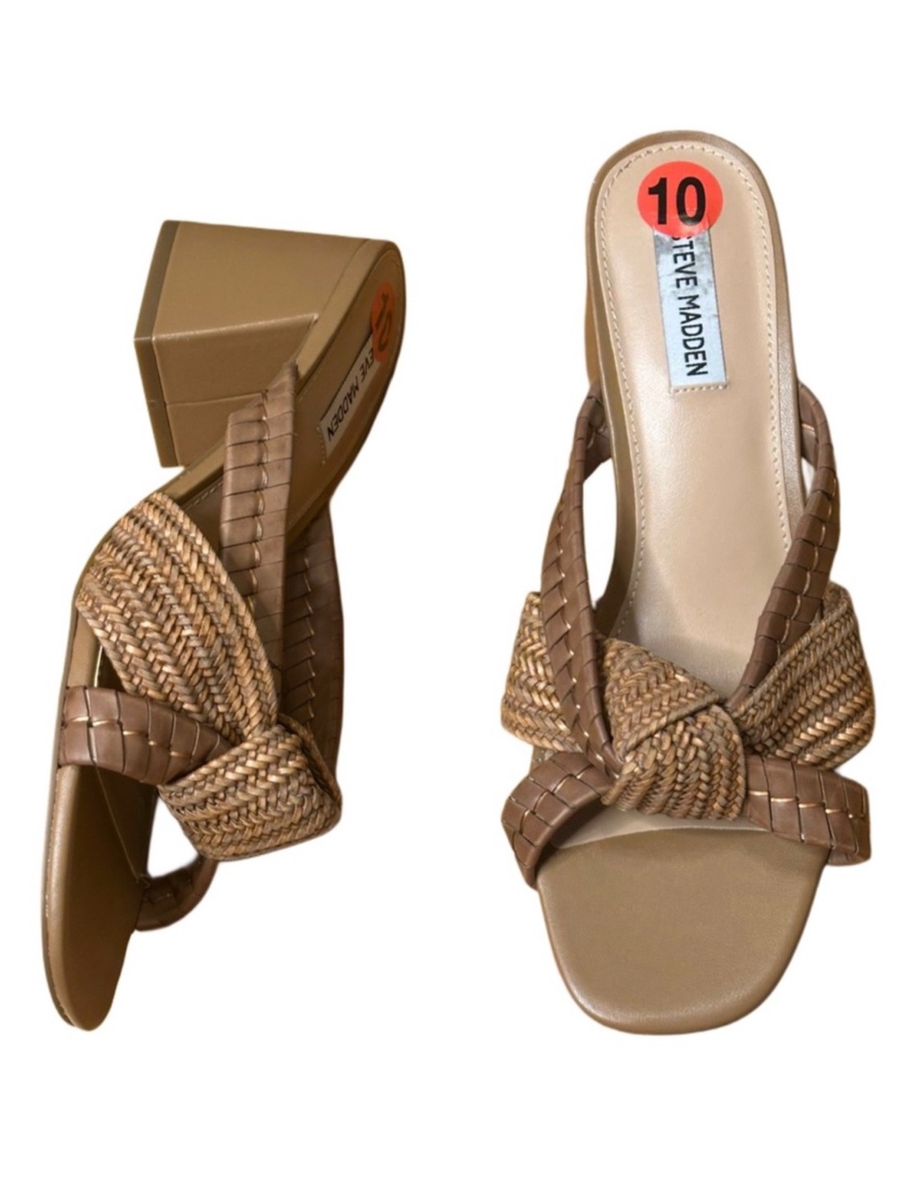Steve Madden Decker Criss Cross Knit Heel Sandal NWT